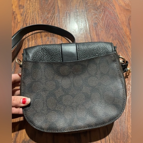 Coach Georgie Saddle bag—a small purse. Black and brown, classic C coach… - Picture 8 of 13